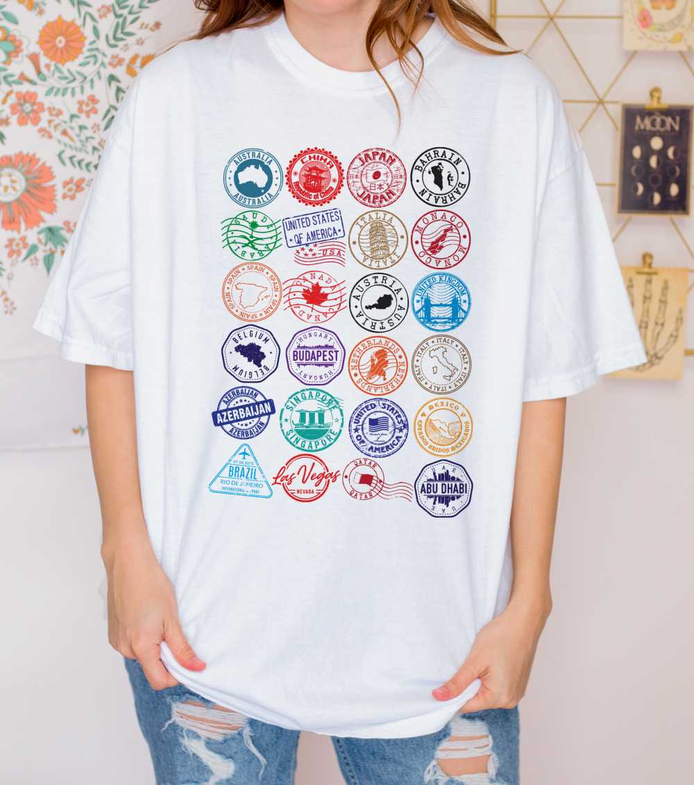 F1 Country Stamps Colour T-Shirt F1 Country Stamps Colour T-Shirt