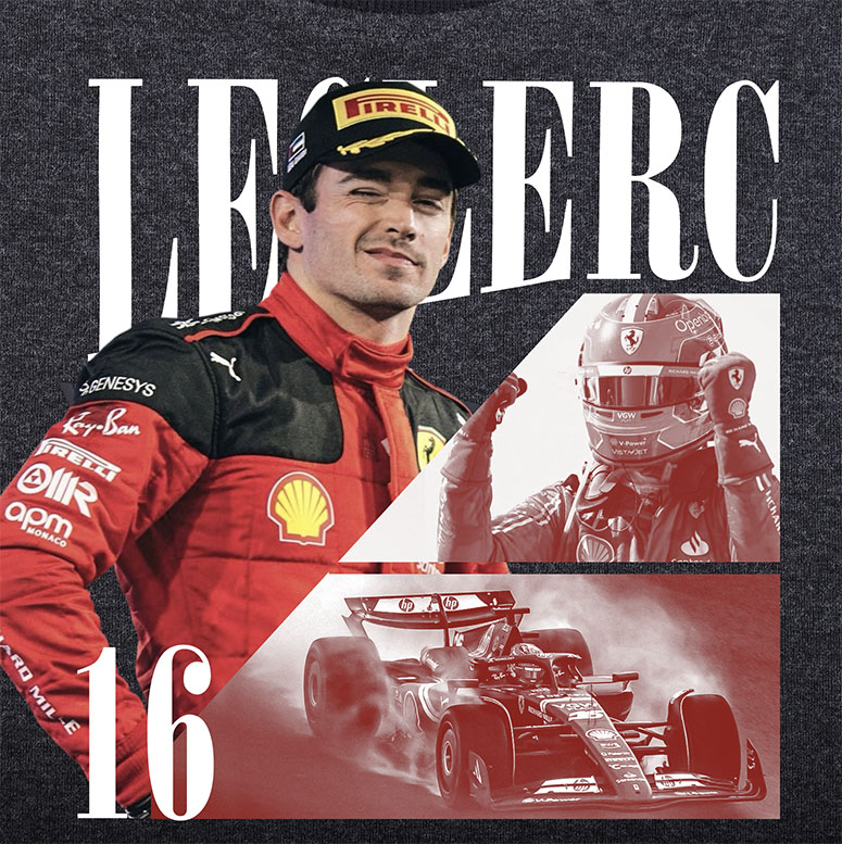 leclerc new style Charles Leclerc Collage T-Shirt - Image 1